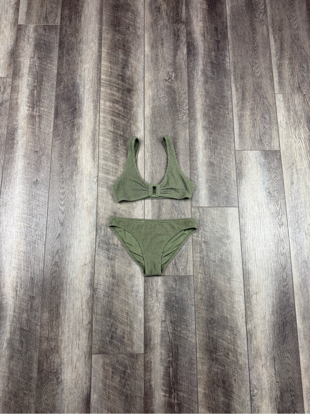 Aerie Olive Textured Bikini Set